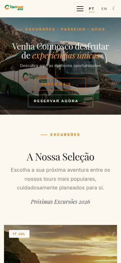 Cipri Travel Tours - Versão mobile